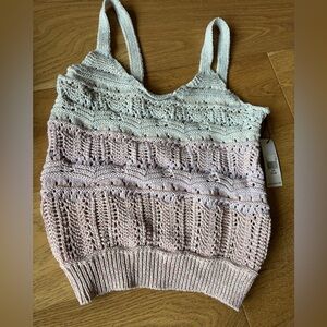 Dex rainbow crochet knit tank top Medium